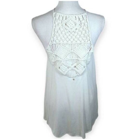 BILLABONG CREAM CROCHET TUNIC/TOP SZ.S EUC. - Picture 3 of 6